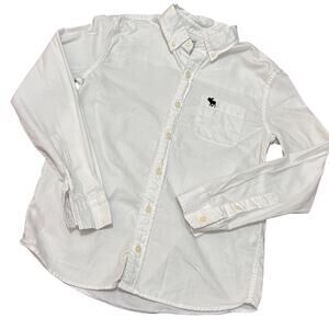 Abercrombie Boys 9/10 Long‎ Sleeve Button Up White Soft Casual Preppy Holiday
